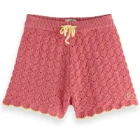 Scotch & Soda Girl Scalloped Knitted Shorts Rose Pink Talla: 12 | Pantalones Outlet | Unisex | Rosa