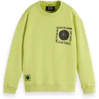 Scotch & Soda Boy Loose-fit Artwork Sweatshirt Green Glow Talla: 16 | Chalecos Outlet | Unisex | Verde