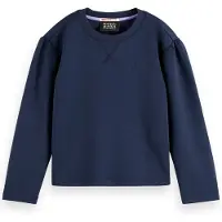 Scotch & Soda Girl Core - Relaxed-fit Modal-blend Crewneck Sweatshirt Sky Talla: 12 | Chalecos Outlet | Unisex