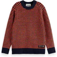 Scotch & Soda Boy Regular-fit Chenille Pullover Sky Captain/ Cherry Tomato Talla: 6 | Chalecos Outlet | Unisex | Rojo