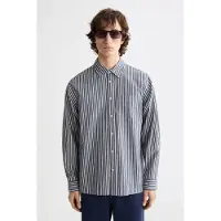 Scotch & Soda Striped Relaxed-fit Poplin Shirt Sky Captain Stripes Talla: M | Camisas Casuales Outlet | Hombre