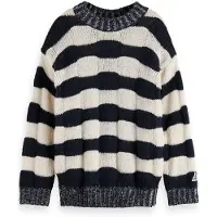 Scotch & Soda Girl Loose-fit Chunky Striped Pullover Sky Captain Talla: 4 | Chalecos Outlet | Unisex