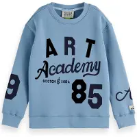 Scotch & Soda Boy Loose-fit Placed Artwork Sweatshirt Faded Denim Talla: 14 | Chalecos Outlet | Unisex | Azul