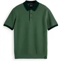 Scotch & Soda Structured Knitted Solid Polo Sage Green Talla: S | Polos Outlet | Hombre | Verde