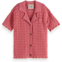 Scotch & Soda Girl Scalloped Knitted Short-sleeved Shirt Rose Pink Talla: 8 | Chalecos Outlet | Unisex | Rosa