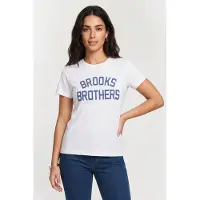 Brooks Brothers T-shirt W/printed Cotton White Talla: L | Camisetas de Seda Outlet | Mujer | Blanco