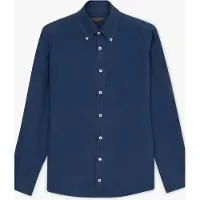 Brooks Brothers Button Down Shirt Linen Navy Talla: L | Camisas Casuales Outlet | Hombre | Blanco