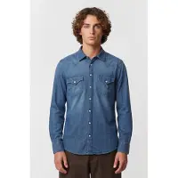 Brooks Brothers Texan Shirt Cotton Denim Talla: M | Camisas Casuales Outlet | Hombre | Azul