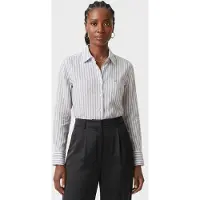 Brooks Brothers Relaxed Fit Striped Linen Shirt Men's Design Green Talla: M | Camisas Outlet | Mujer | Blanco