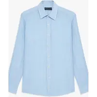 Brooks Brothers Classic Collar Shirt Linen Light Blue Talla: S | Camisas de Trabajo Outlet | Hombre | Blanco