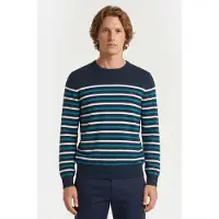 Brooks Brothers Stripes Logoed Crewneck Supima Cotton Blue Talla: M | Jerséis Outlet | Hombre | Azul