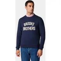 Brooks Brothers Terry Logo-embroidered Crewneck Sweatshirt Navy Talla: XL | Jerséis Outlet | Hombre | Azul