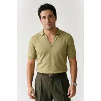 Brooks Brothers Silk Blend Knit Polo With Johnny Collar Mint Talla: M | Polos Outlet | Mujer | Cian