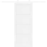 vidaXL Puerta corredera blanca de , 83 x 202 cm, fabricada en madera maciza de pino