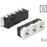 DeLOCK , toma de corriente de red Easy 45, de tres vías, con ángulo de 45°, 45 x 45 mm, 5 unidades, CEE 7/3, 3P+N+PE, blanca, ABS (acrilonitrilo butadieno estireno), plástico, 250 V, 16 A