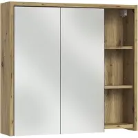 Vicco Armario con espejo para baño Viola Cachemira/Roble artesanal 80 x 75 cm, Model 60729
