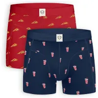 Adam Calzoncillo boxer 'Pizza Delivery' navy / amarillo / rojo