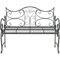 vidaXL Banco de jardín, 2 plazas, 114 x 56,5 x 90 cm, acero, color gris plateado