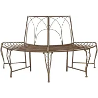 vidaXL Banco Baumbank, 4 plazas, 160 x 80 x 89 cm, acero, color marrón antiguo