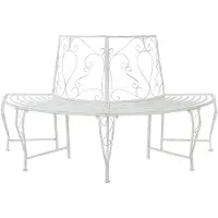 vidaXL Banco Baumbank, 4 plazas, 160 x 80 x 89 cm, acero, color blanco envejecido