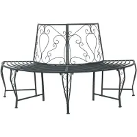 vidaXL Baumbank, 4 plazas, 160 x 80 x 89 cm, acero, color gris plateado