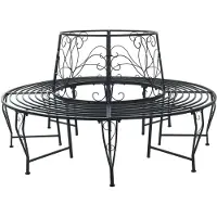 vidaXL Banco circular de acero , para 8 personas, diámetro 160 cm, altura 89 cm