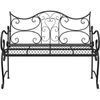 vidaXL Banco de jardín, 2 plazas, 114 x 56,5 x 90 cm, acero, color