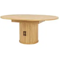 STILVORA : Mesa extensible para comedor, de forma redonda a ovalada, con superficie extensible, ideal para hasta 6 personas, mesa de comedor o cocina en color madera