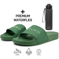 Dutch'd Zapatos para playa y agua 'Pool Slide' verde oscuro