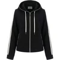 GUESS Sudadera con cremallera negro / blanco