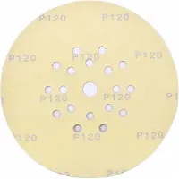 AWTOOLS Disco de lija para lijadora excéntrica, para uso en jirafas, de 225 mm, grano P150, con orificios, paquete de 25 unidades.