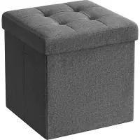 Leobert Puf - - Gris oscuro - 30 x 30 x 30 cm