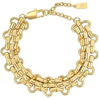 Hey Happiness Pulsera 'Interlocking' oro