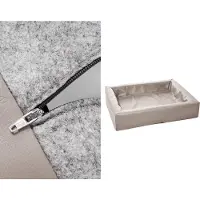 Bia Bed Funda para cama de perro de color taupe, marca Bed, material: cuero sintético