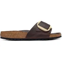 Birkenstock para mujer. 1032914 Sandalias de Piel Madrid Big Buckle (Ajuste Estrecho) marrón (40), Plano, Ninguno, Casual, outle