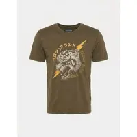 KOROSHI Camiseta ecru / marrón / amarillo