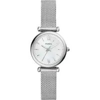 Fossil Reloj analógico plata / blanco perla