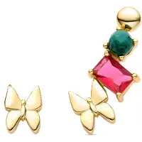 Luxenter Pendientes 'Mariposa' mezcla de colores
