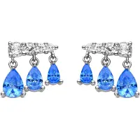 Luxenter Pendientes 'Dapak' azul / plata / transparente