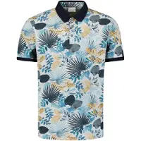 No-excess Polo Pique Allover Printed Blue Talla: M | Polos Outlet | Hombre | Azul