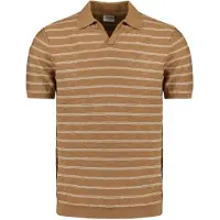 No-excess Pullover Short Sleeve Polo V Stripes With Linen Khaki Talla: XXL | Polos Outlet | Hombre | Marrón