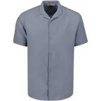 No-excess Shirt Short Sleeve Revers Collar Solid With Linen Washed Blu Talla: XL | Camisas Casuales Outlet | Hombre | Blanco
