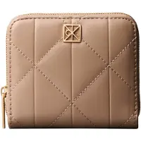 Calvin Klein Quilted Square Zip Wallet Desert Taupe Talla: OS | Billeteras Outlet | Mujer | Negro