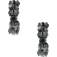 Otazu Vintage Barrel Hoops Black Talla: OS | Pendientes Outlet | Mujer | Negro