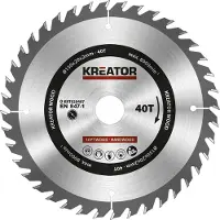 Kreator Hoja de sierra circular de 150 x 20 x 2,0 mm, 40 dientes, para madera, color plateado. Talla única
