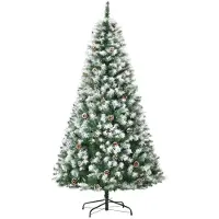 OEM Árbol de Navidad artificial, 180 cm de altura, con 800 ramas, 61 piñas, ignífugo y con puntas cubiertas de nieve.