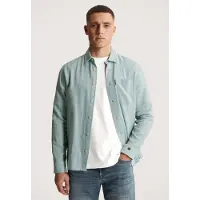 Cast iron Camisa 'Shirt in cotton/linen twill with chest pocket' turquesa
