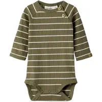 Name it Pijama entero/body 'NBMKAIL' oliva / blanco