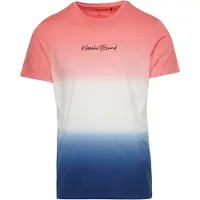 KOROSHI Camiseta azul / coral / negro / blanco