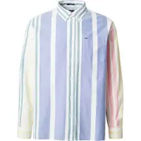 Tommy Hilfiger Camisa 'Relaxed Fit Stripe Button-down' azul claro / amarillo claro / rosa claro / blanco